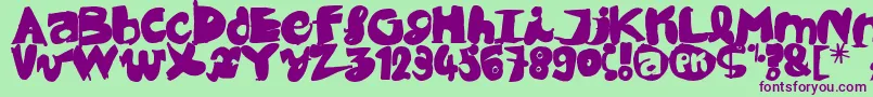 Black CoBrA Font – Purple Fonts on Green Background