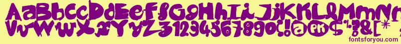Black CoBrA Font – Purple Fonts on Yellow Background