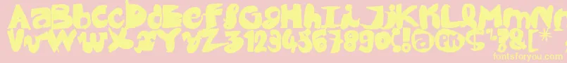 Black CoBrA Font – Yellow Fonts on Pink Background