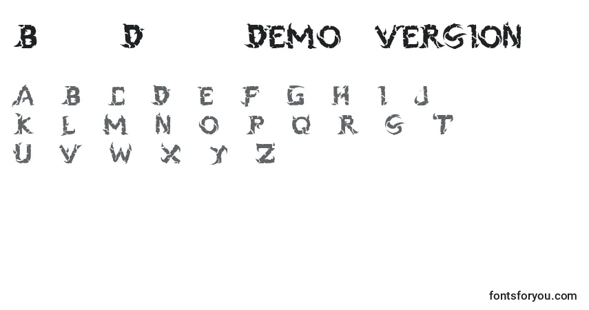 Schriftart Black Dogma  DEMO  VERSION – Alphabet, Zahlen, spezielle Symbole