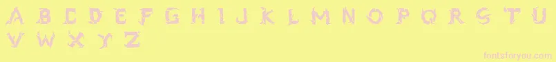 フォントBlack Dogma  DEMO  VERSION – ピンクのフォント、黄色の背景