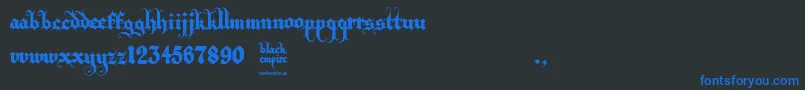 Black Empire Font – Blue Fonts on Black Background