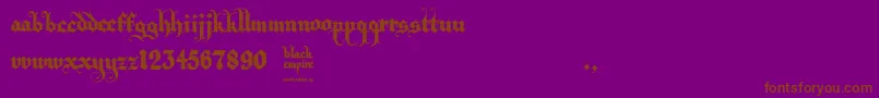 Black Empire-Schriftart – Braune Schriften auf violettem Hintergrund