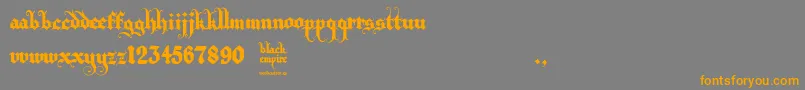 Black Empire Font – Orange Fonts on Gray Background