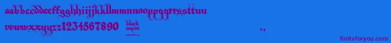 Black Empire Font – Purple Fonts on Blue Background