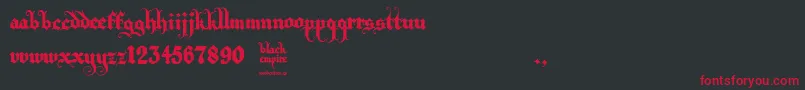 Black Empire Font – Red Fonts on Black Background