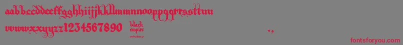 Black Empire Font – Red Fonts on Gray Background