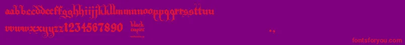 Black Empire Font – Red Fonts on Purple Background