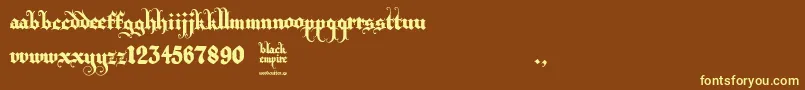 Black Empire Font – Yellow Fonts on Brown Background