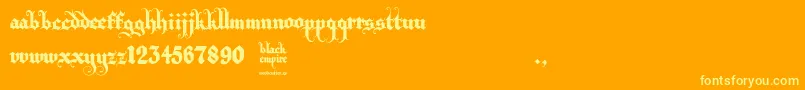 Black Empire Font – Yellow Fonts on Orange Background