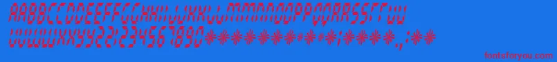 Radiolandslim Font – Red Fonts on Blue Background