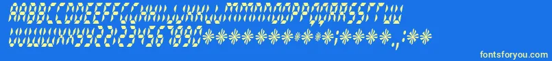 Radiolandslim Font – Yellow Fonts on Blue Background