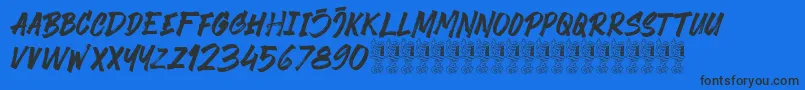 Black Finger Demo Font – Black Fonts on Blue Background