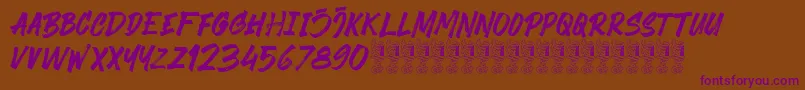 Black Finger Demo Font – Purple Fonts on Brown Background
