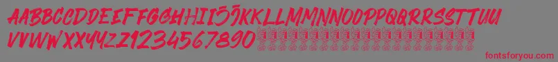 Black Finger Demo-Schriftart – Rote Schriften auf grauem Hintergrund