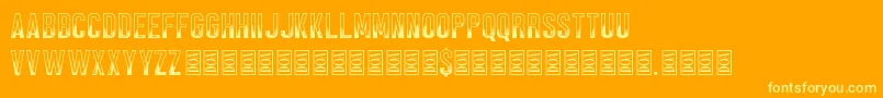 Fonte Black Forest – fontes amarelas em um fundo laranja