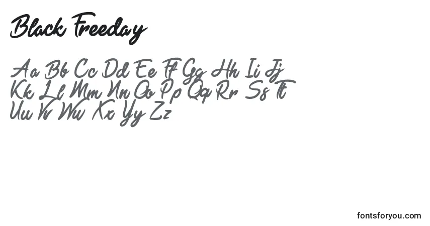 Schriftart Black Freeday – Alphabet, Zahlen, spezielle Symbole
