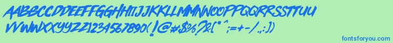 Black Heart Font – Blue Fonts on Green Background