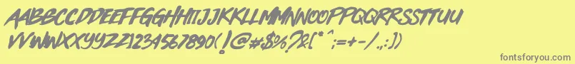 Black Heart Font – Gray Fonts on Yellow Background