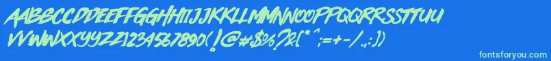 Black Heart-Schriftart – Grüne Schriften auf blauem Hintergrund