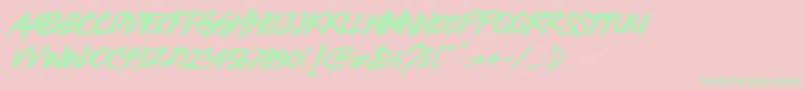 Black Heart Font – Green Fonts on Pink Background