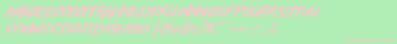 Black Heart Font – Pink Fonts on Green Background