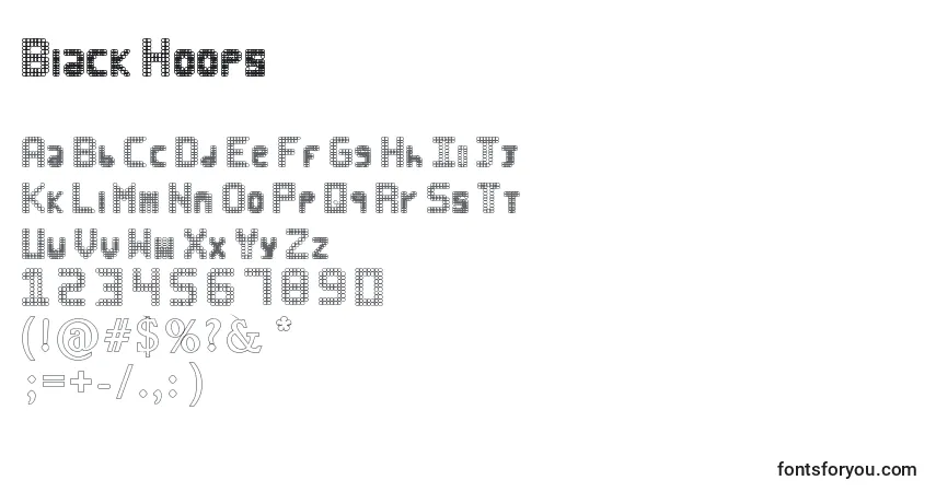 Шрифт Black Hoops – алфавит, цифры, специальные символы