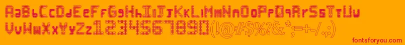 フォントBlack Hoops – オレンジの背景に赤い文字