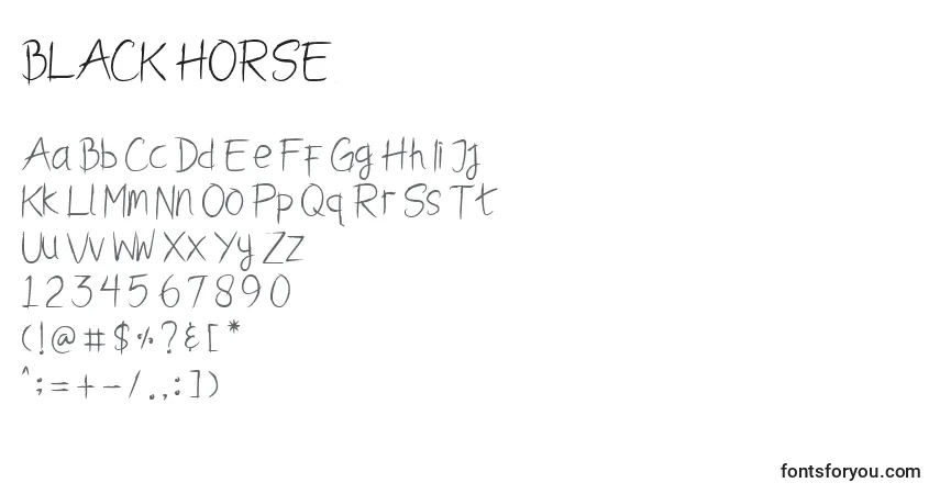 Fuente BLACK HORSE - alfabeto, números, caracteres especiales
