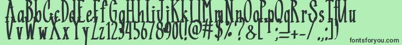 フォントBlack Mamba   – 緑の背景に黒い文字