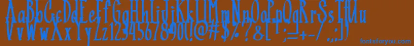 Black Mamba  -Schriftart – Blaue Schriften auf braunem Hintergrund