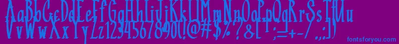 フォントBlack Mamba   – 紫色の背景に青い文字