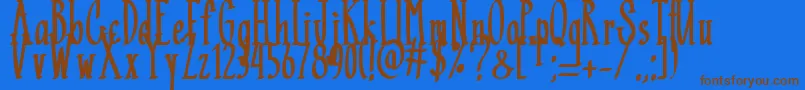 フォントBlack Mamba   – 茶色の文字が青い背景にあります。