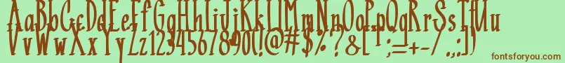 Black Mamba   Font – Brown Fonts on Green Background