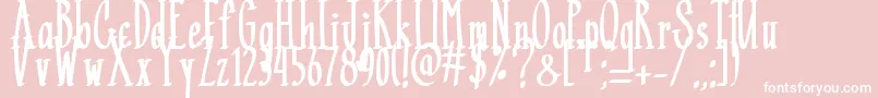 Black Mamba  -fontti – valkoiset fontit vaaleanpunaisella taustalla