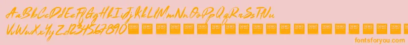 Black Marble   Demo Font – Orange Fonts on Pink Background