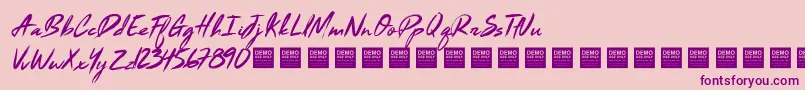 フォントBlack Marble   Demo – ピンクの背景に紫のフォント