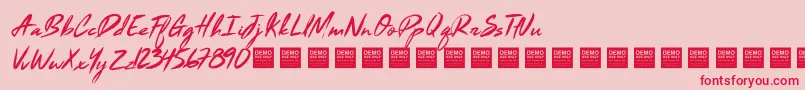 Шрифт Black Marble   Demo – красные шрифты на розовом фоне