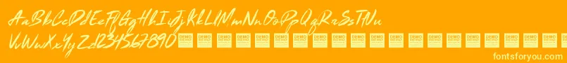 Czcionka Black Marble   Demo – żółte czcionki na pomarańczowym tle