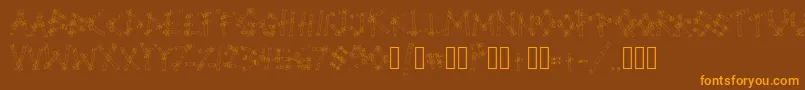 BulohInnIi Font – Orange Fonts on Brown Background