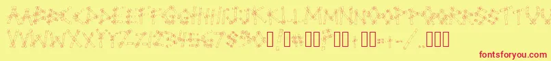 BulohInnIi-fontti – punaiset fontit keltaisella taustalla