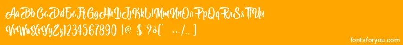 Black Melody   Personal Use Font – White Fonts on Orange Background