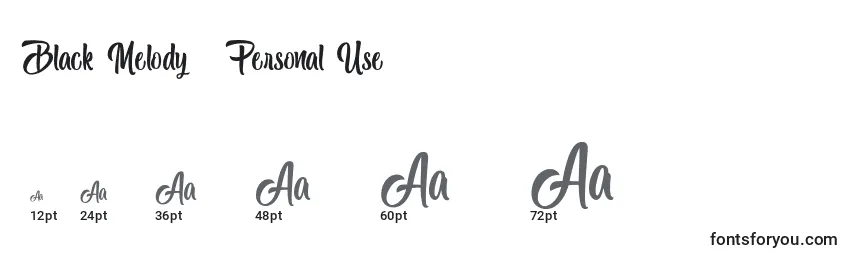 Black Melody   Personal Use Font Sizes
