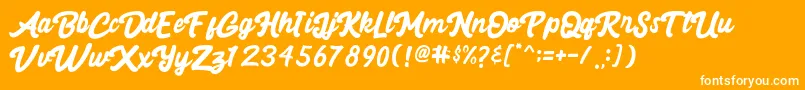 Black Mindo Font – White Fonts on Orange Background