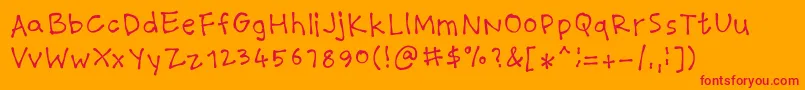 Black n Blue Font – Red Fonts on Orange Background