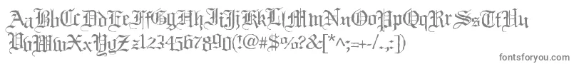 Black Night-fontti – harmaat kirjasimet valkoisella taustalla