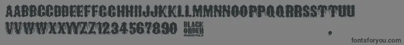 フォントBlack Order – 黒い文字の灰色の背景