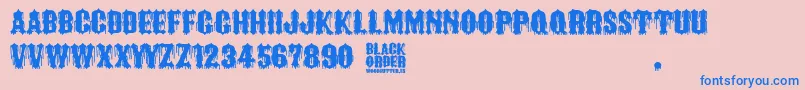 Black Order Font – Blue Fonts on Pink Background