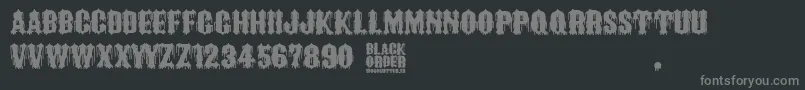 Czcionka Black Order – szare czcionki na czarnym tle