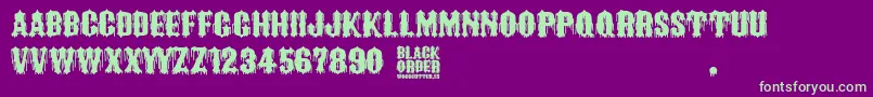 フォントBlack Order – 紫の背景に緑のフォント